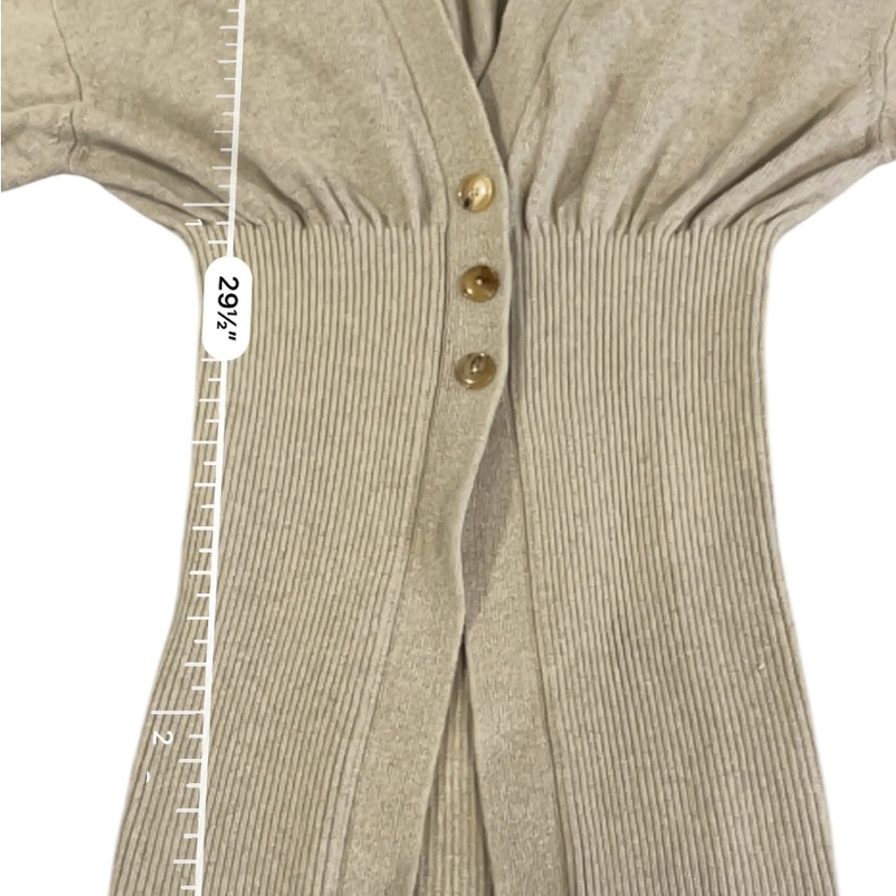 Alexander Wang Smocked Waist Cardigan, Light Oatmeal, Small - Picture 10 of 12